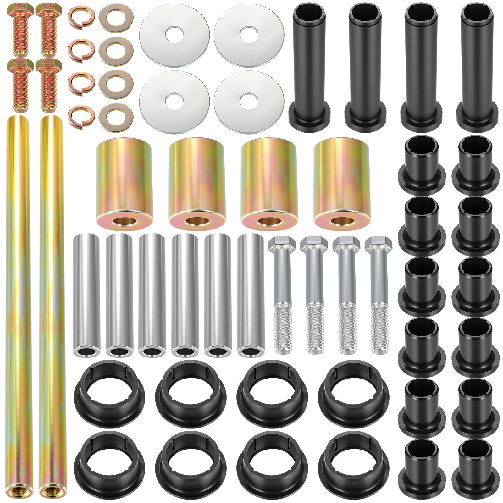 Pasimy Rear Left &amp; Right A-arm Bushing Shafts Kit Compatible with Polaris Sportsman 400 450 600 700 2003-2007 Control Arm Bushing Kit Fits for Polaris ATV OEM# 5020826 5434548 5434551 5133806 5434550