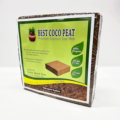 Best Coco Peat - Pita de coco premium de 11.0 lbs11 libras  100% orgánico  Se expande aproximadamente 15 galones  El menor equilibrio de EC y pH