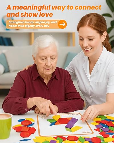 Miniatura 2 de Actividades de demencia para personas mayores, juego de rompecabezas de madera para adultos mayores, juegos de memoria para personas mayores con