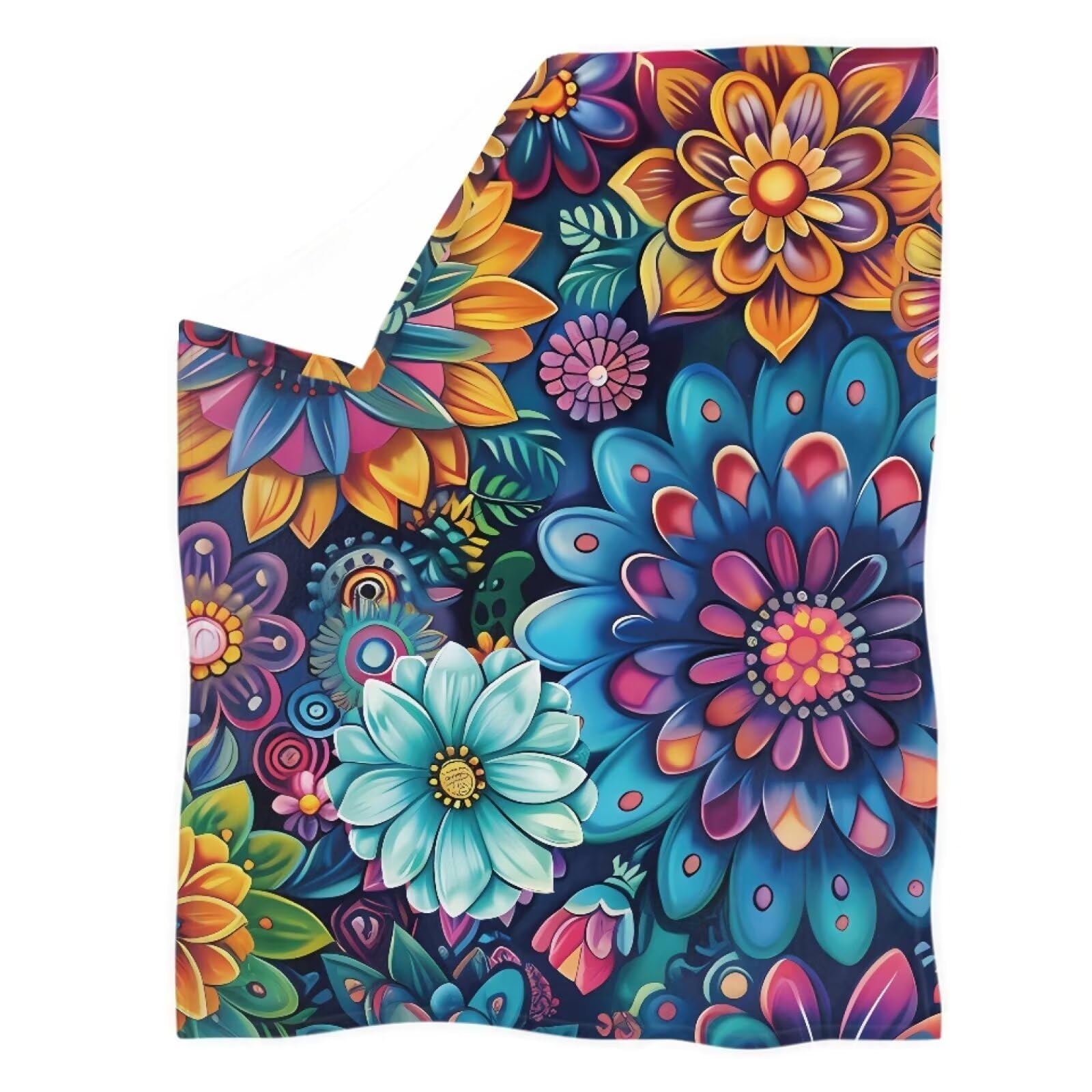 chaqlin Boho Lotus Throw Blanket,Bedding Room Decor Flannel Blankets Lightweight Comfort Warm for Bed Sofa Couch โ image 1