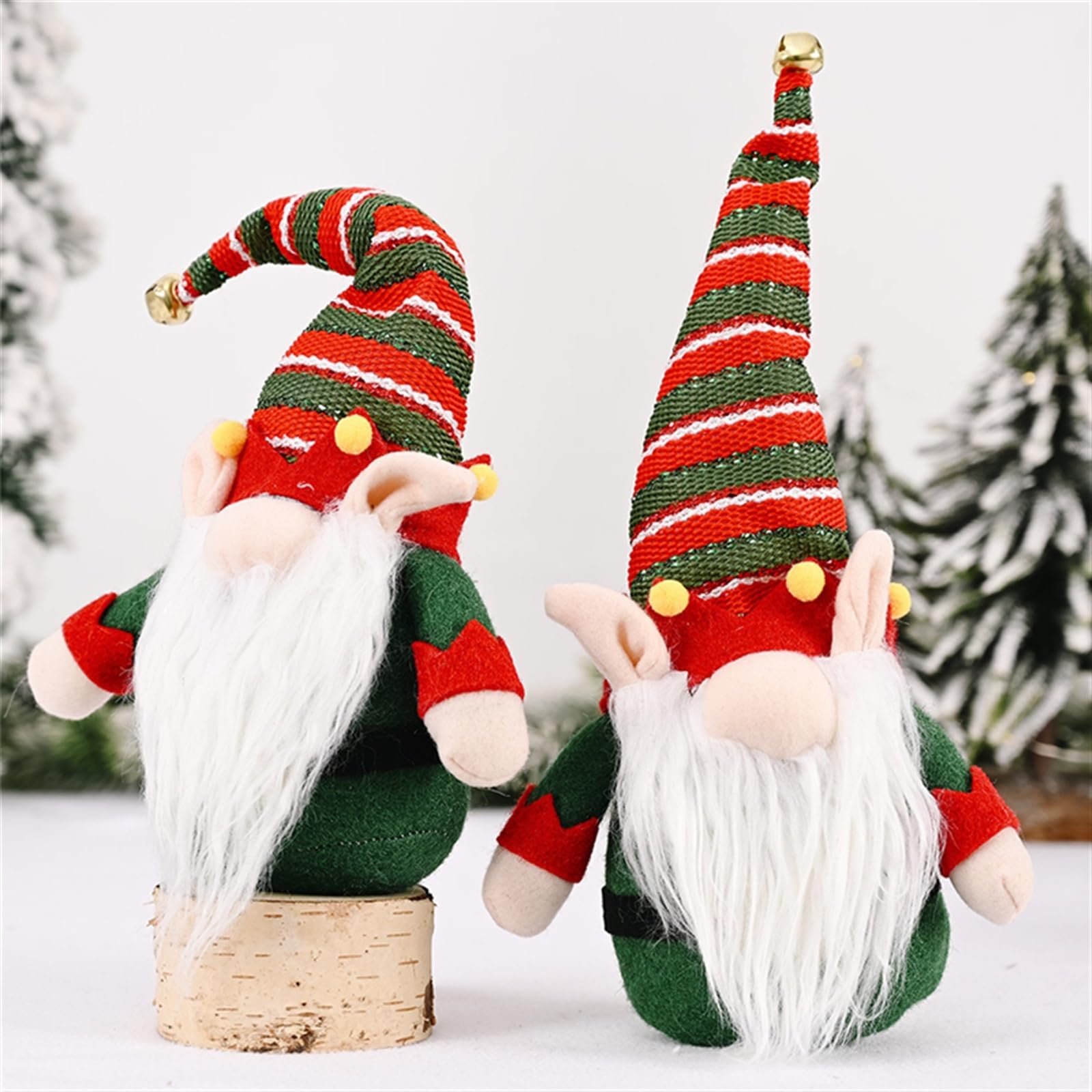 INEOUT Pluszowy skrzat Tomte Zielony Szwedzki Nisse Skandynawskie Dekoracje Świąteczne Mikołaj Lalka Ozdoby Świąteczne Prezent Świąteczny Sprzedaż Hurtowa X2