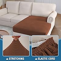 Vista 279 de H.VERSAILTEX 2025 New Sectional Couch Covers 8 Pieces Stretch Sofa Covers for Sectional Sofa Set Separate L Shaped Couch Cover for Both Left/Right