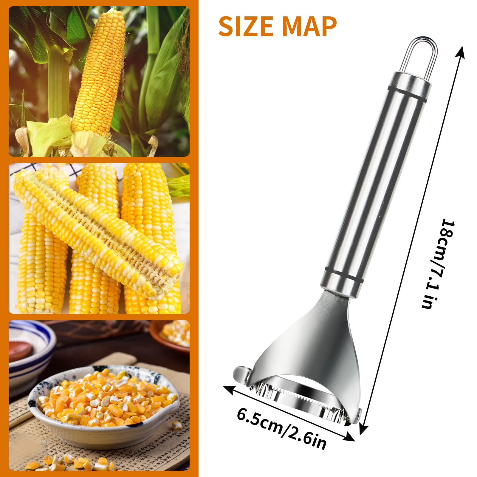 4PCS Magic Corn Cutter Peeler, Corn Stripper Cob Stripper Tool Premium Stainless Steel Corn Thresher Cob Remover Tool with Ergonomic Handle for Kitchen