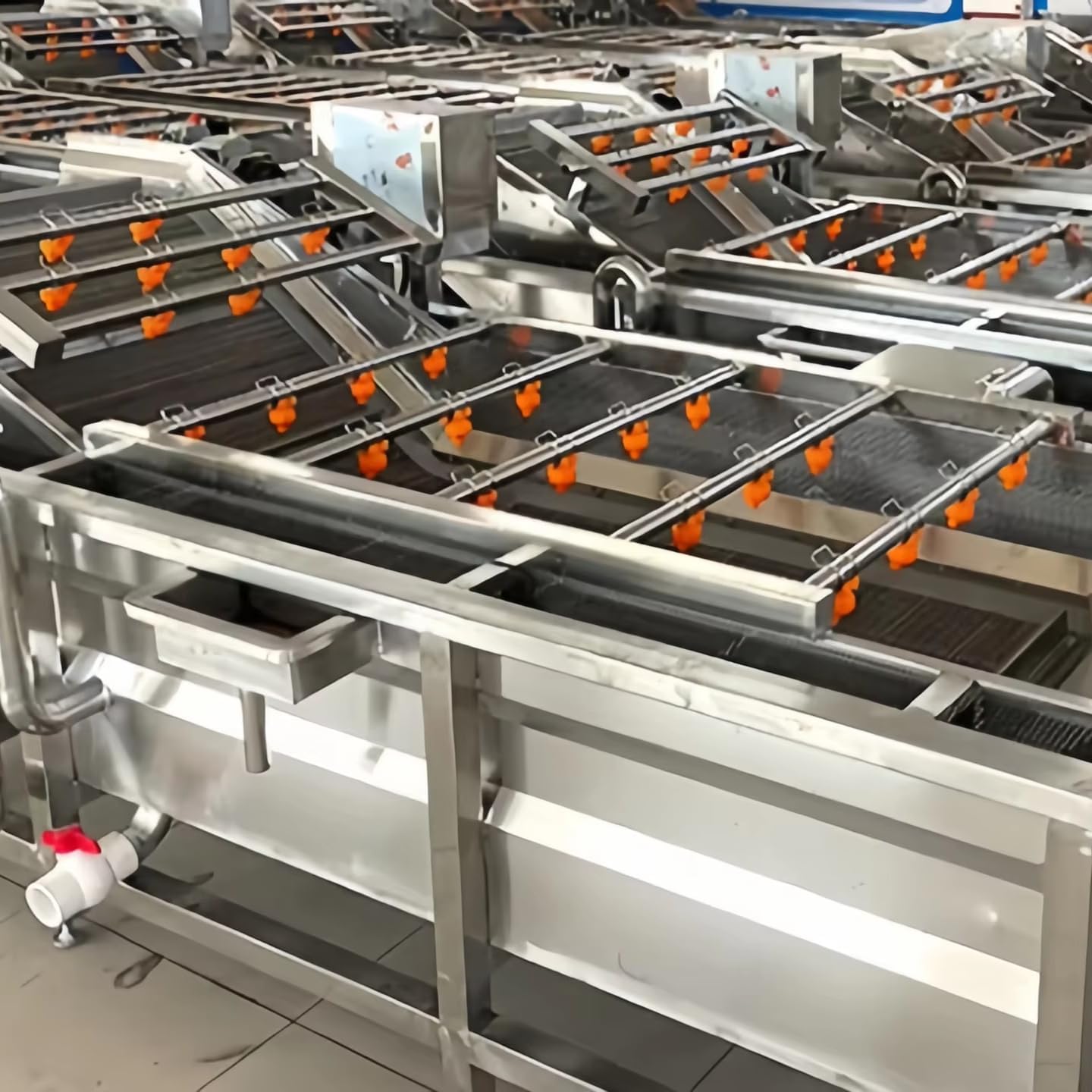 Cleaning Fruits and Vegetables Machine, Commercial Bubble Washer with Variable Speed & Mode, Fruit and Vegetable Purifier for Factory, Seafood Market & Food Processing Line