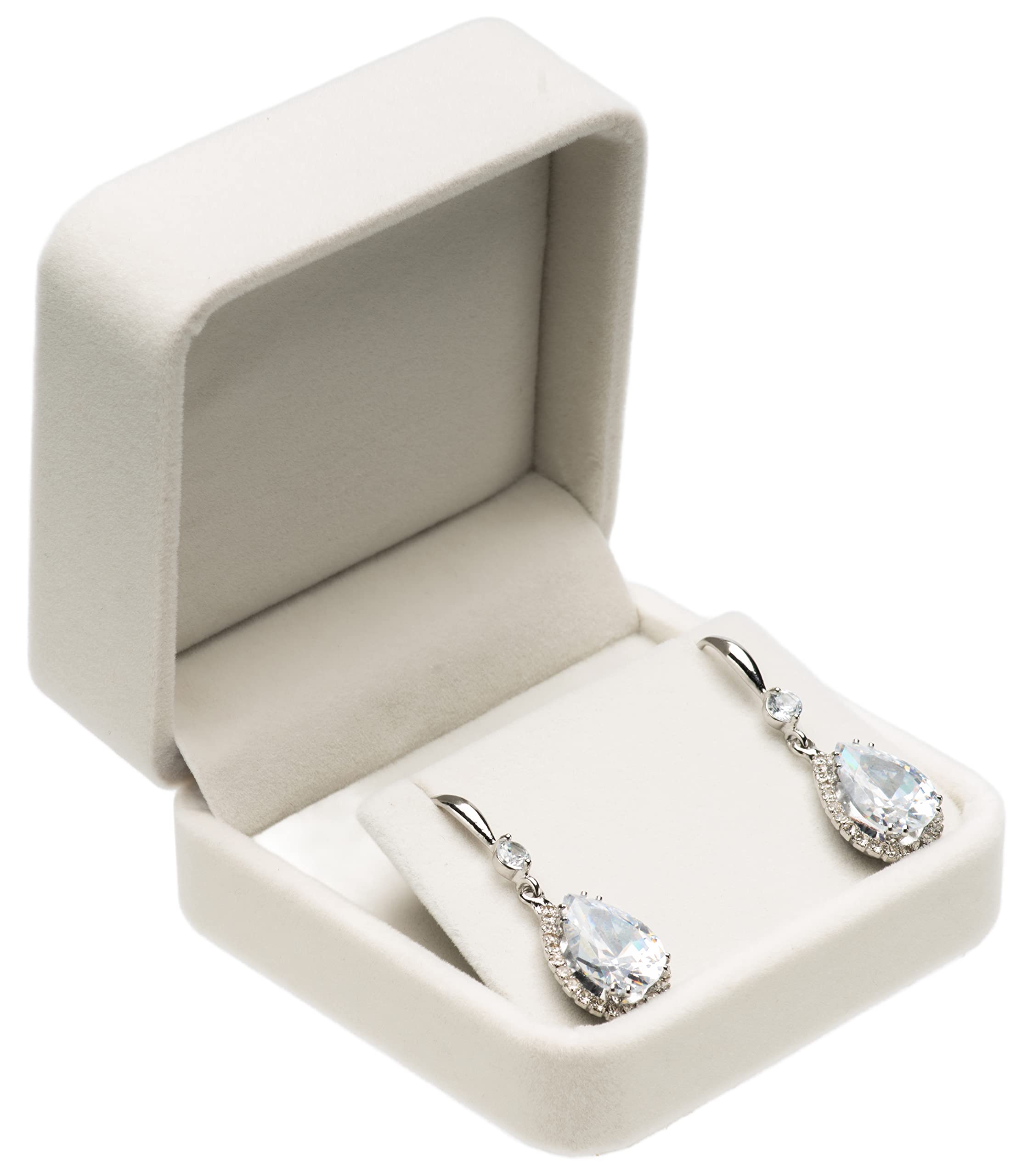 Amazon.com: Giftop Velvet Earring Gift Boxes Jewelry Box (White