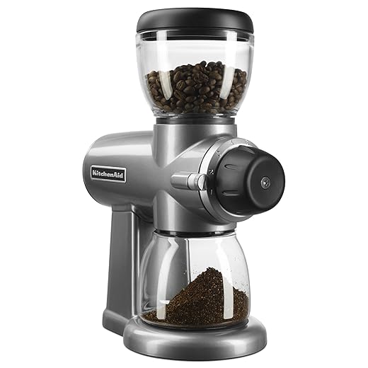 KitchenAid KCG0702CS Burr Coffee Grinder, Contour Silver