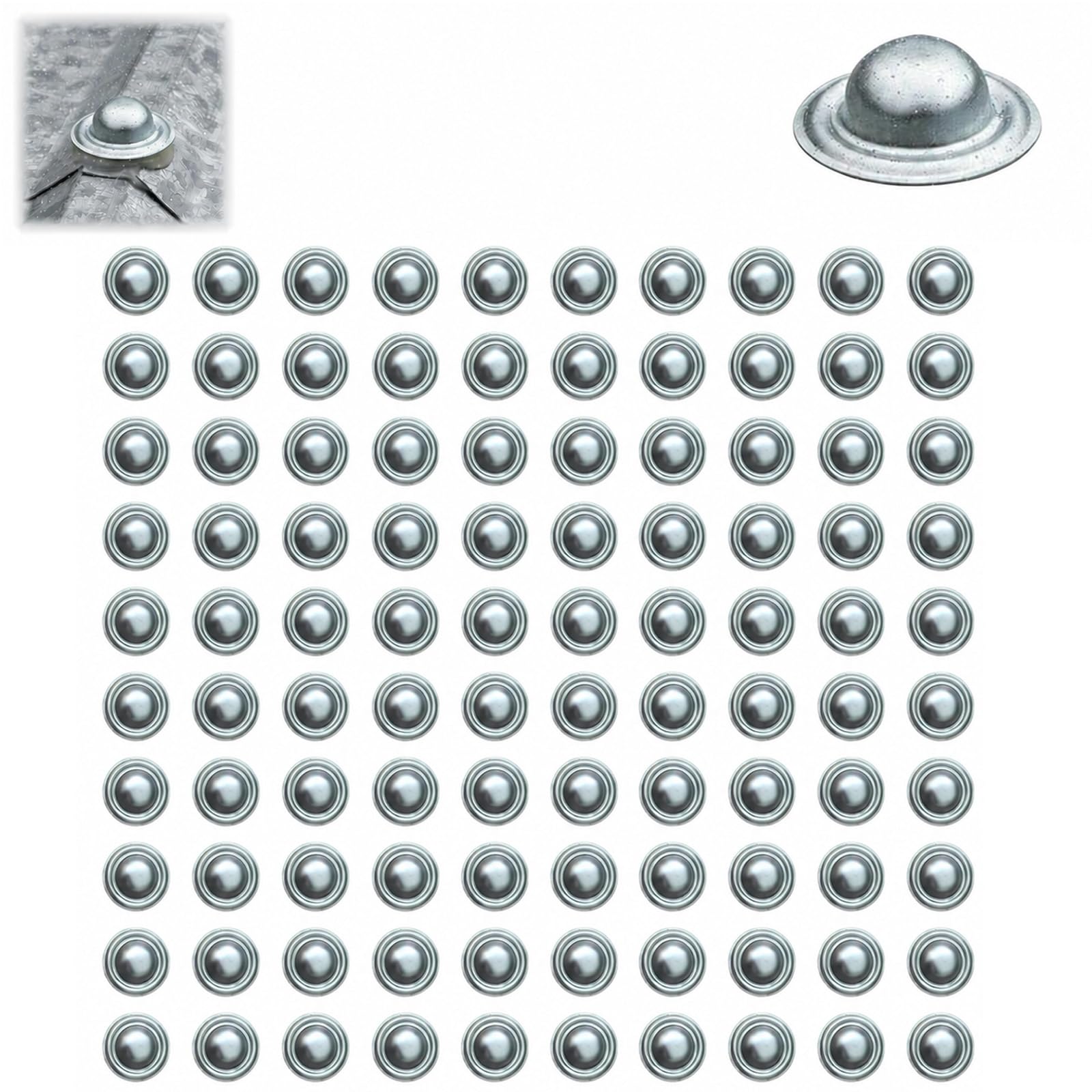 100 Stück Schraubkappen für Außen, Schraubkappen aus Galvalume-Stahl, 3,5cm Abdeckkappen für Schrauben, wetterfeste Metal roof Screw caps für Blechdächer (100 Stück)