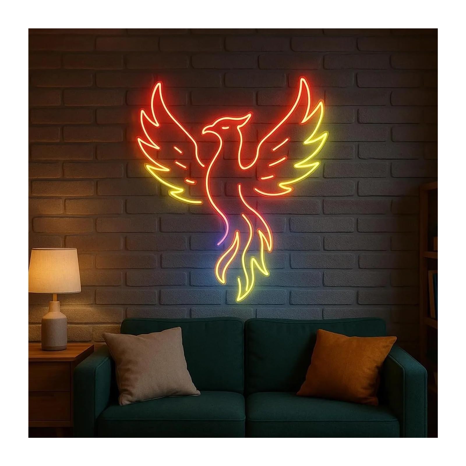 Insegna al Neon Insegna Al Neon A Forma Di Fenice, Uccello Immortale Leggendario, Decorazione Per Vetrina A, Tema Mitologico, Per Cameretta Dei Bambini,45cm(C)