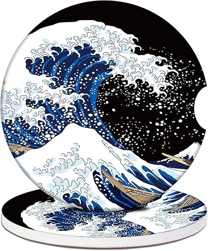 Miniatura 18 de Posavasos para Portavasos de Automóvil - Posavasos de Cerámica Absorbente de Conejo Fresa con Leche, Paquete de 2, Posavasos para Portavasos de