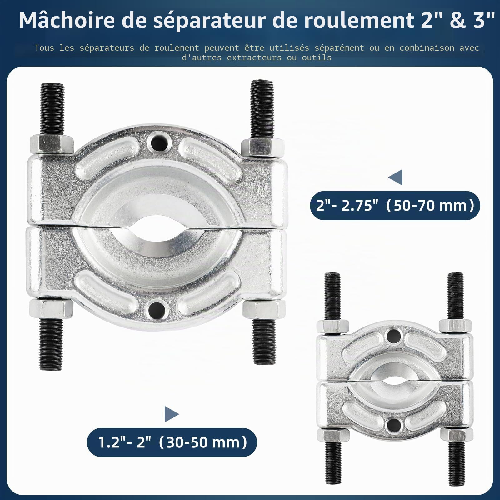 FreeTec 14 pièces Séparateur de roulement et Montage 2pouce et 3pouce l'extracteur d'engrenages