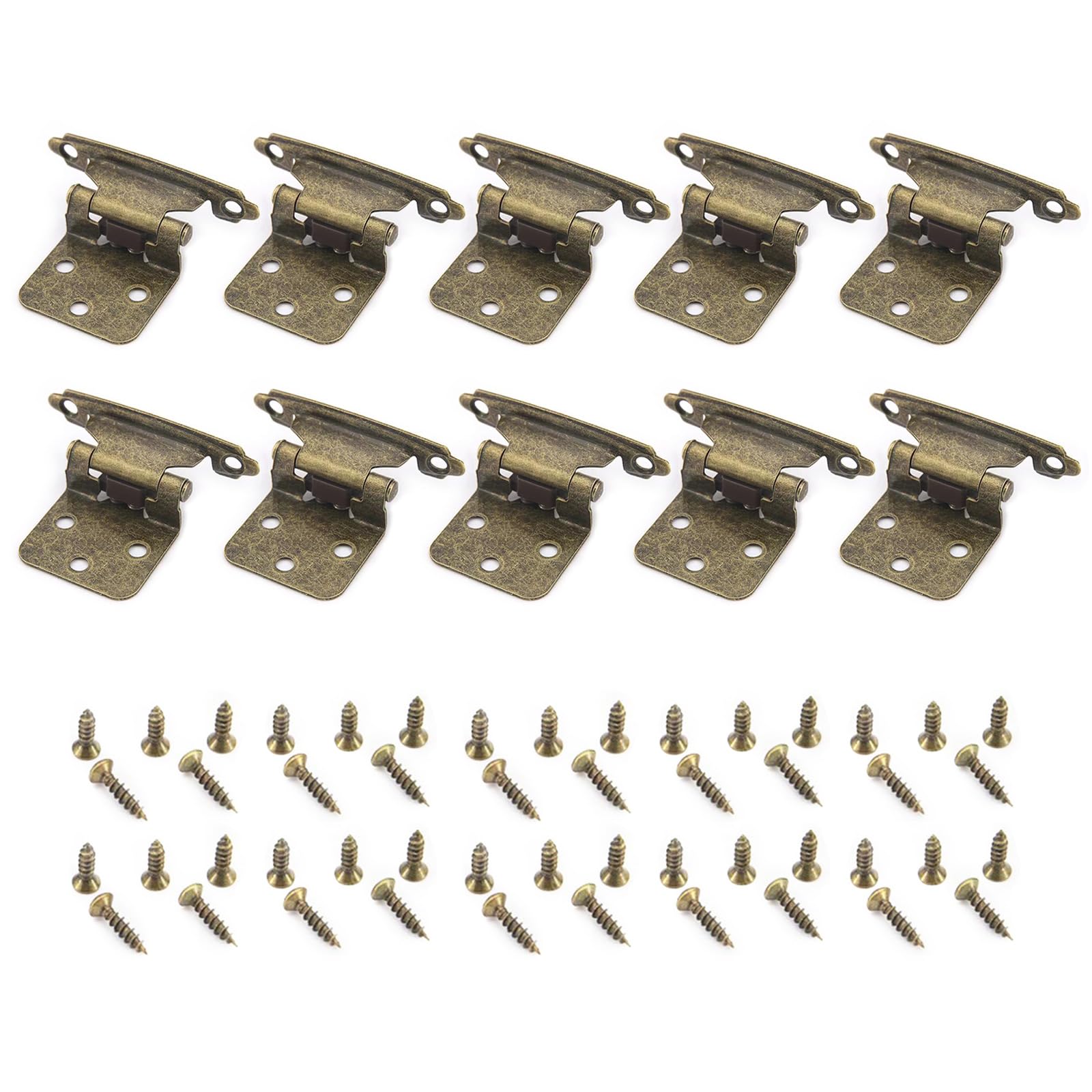 Buxuaaaa Blue Patina 10Pcs Closing Hinges Inset Antique Cabinet Hinge Decorative Hardware For Kitchen/Bathroom/Furniture Cabinets Antique Closing Hinges