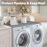 NAMTSO 54" x 27.5" Washer and Dryer Covers for the Top, 1 Pack Large Silicone Washing Machine Cover for Washer Dryer Countertop, Washer Dryer Top Protector Mat for Laundry Guard Dust Cover Pad, Gray