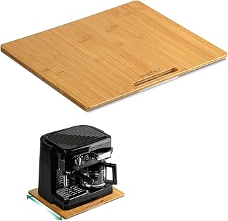 ANBOXIT Bamboo Appliance Slider, Sliding Tray for Kitchen Appliances, Countertop Rolling Tray, Coffee Maker Slider Tray with Rubber Wheels, Wide - Large (13"D x 16"W)