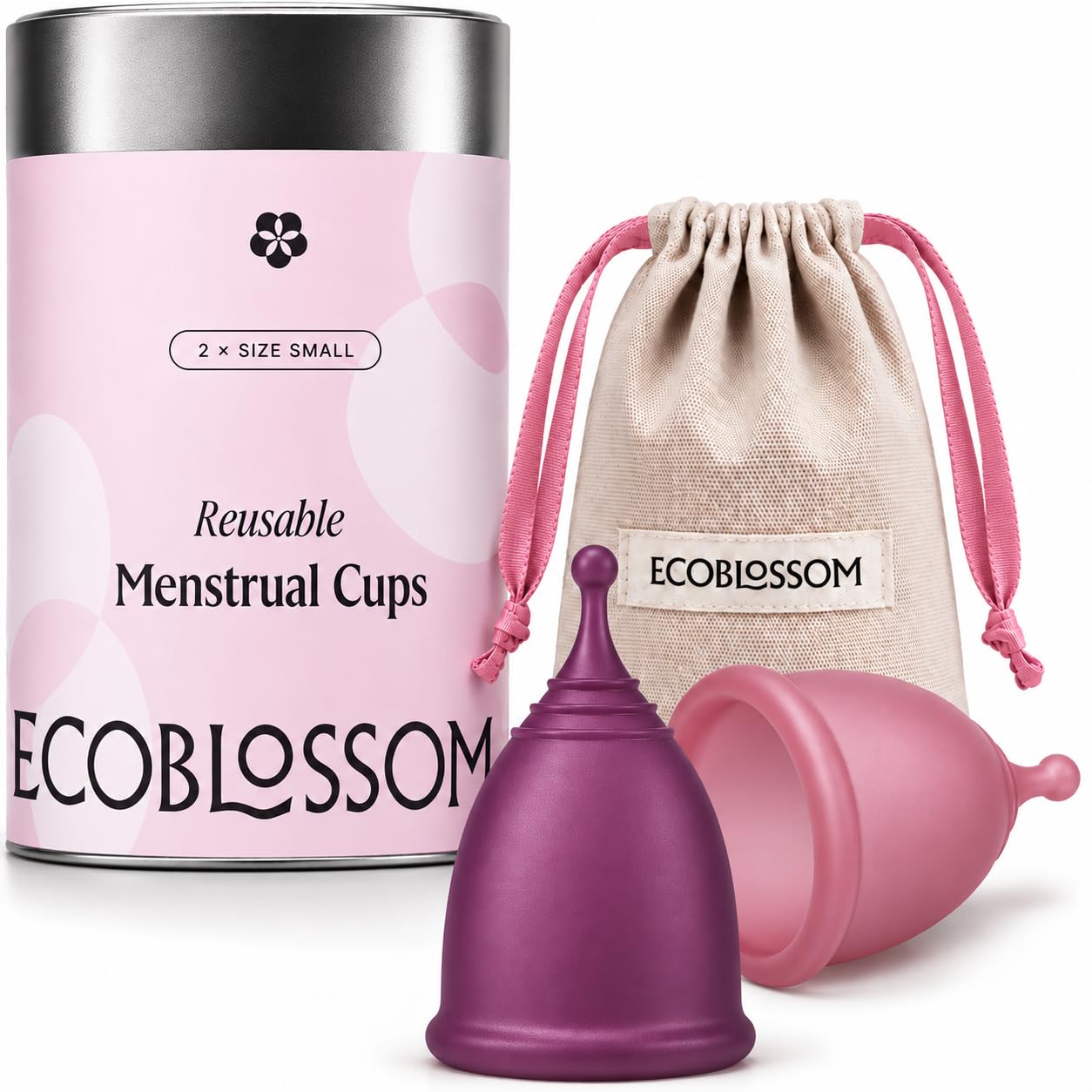 Ecoblossom Menstrual Cups, Period Cup for Women, Menstrual Disc Alternative Cup Set Small