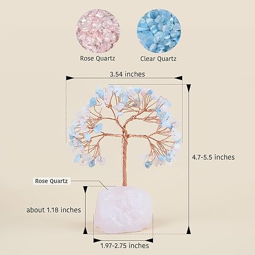 Miniatura 4 de ZenBless 7 piedras de cristales curativos de chakras, árbol de la vida, árbol de dinero de Feng Shui, pequeño árbol bonsái falso de cristal zen