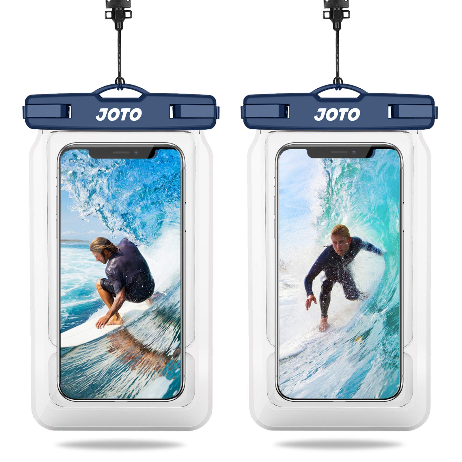 JOTO 2 Pack Floating Waterproof Phone Pouch Up to 7", IPX8 Floatable Underwater Phone Case Cellphone Dry Bag for iPhone 16 15 14 13 12 11 Pro Max Xs Max XR X 8 7 Plus SE/Galaxy S24 S23 S22- Navy