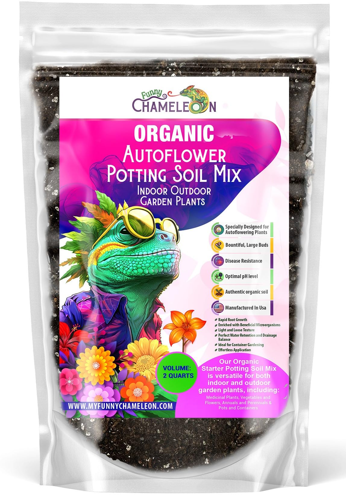 Amazon.com : Organic Autoflower Potting Soil Mix  Ready-to-Use Living  Soil, No Fertilizers Needed  Balanced Nutrients, Light Texture, Excellent  Drainage, Boosts Germination & Root Growth (2 QUARTS) : Patio, Lawn & Garden