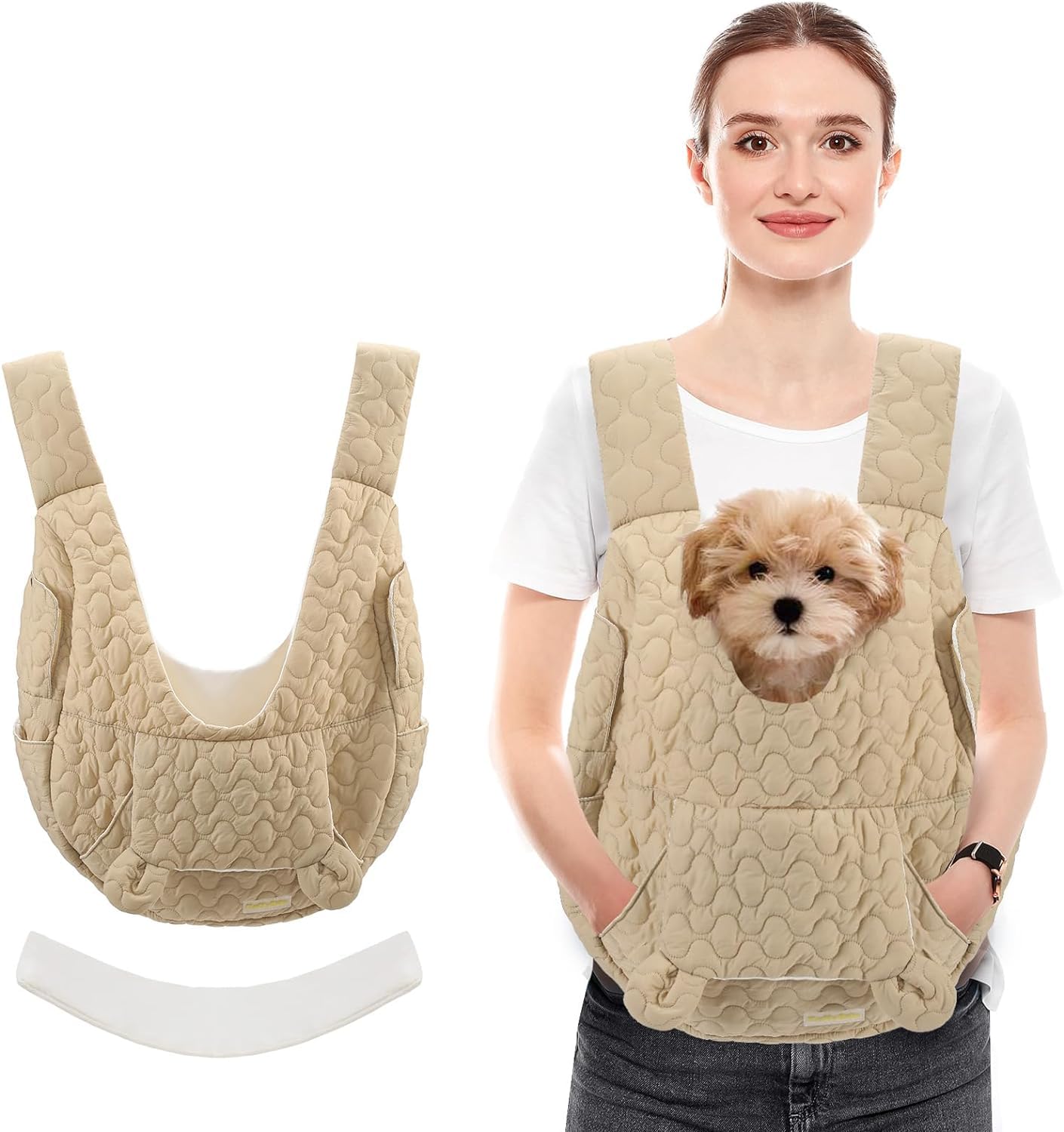 NALACAL Pet Carrier Backpack, Pet Front Dog Carrier Backpacks, Adjustable Easy-fit Dog Chest Carrier, Dog Travel Backpack Carrier, for Small Medium Dogs Cats and Rabbits, for Hiking, Cycling