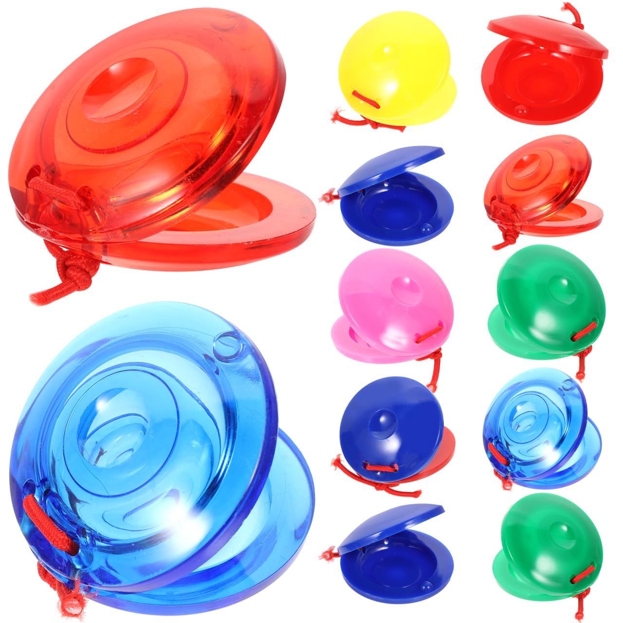 SUPVOX Castagnettes Percussion Enfants 5.50 Cm Jouets Musicaux Éducatifs pour Développer Le Sens du Rythme Et La Coordination Main-Cerveau 24 Pièces Colorées