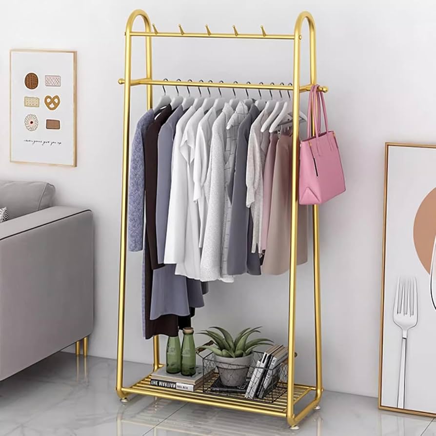 ハンガーラック モダン シンプル 衣類 ハンガー コート ラック ゴールド Amazon｜ハンガーラッ モダンな自立式コートラック、衣類を