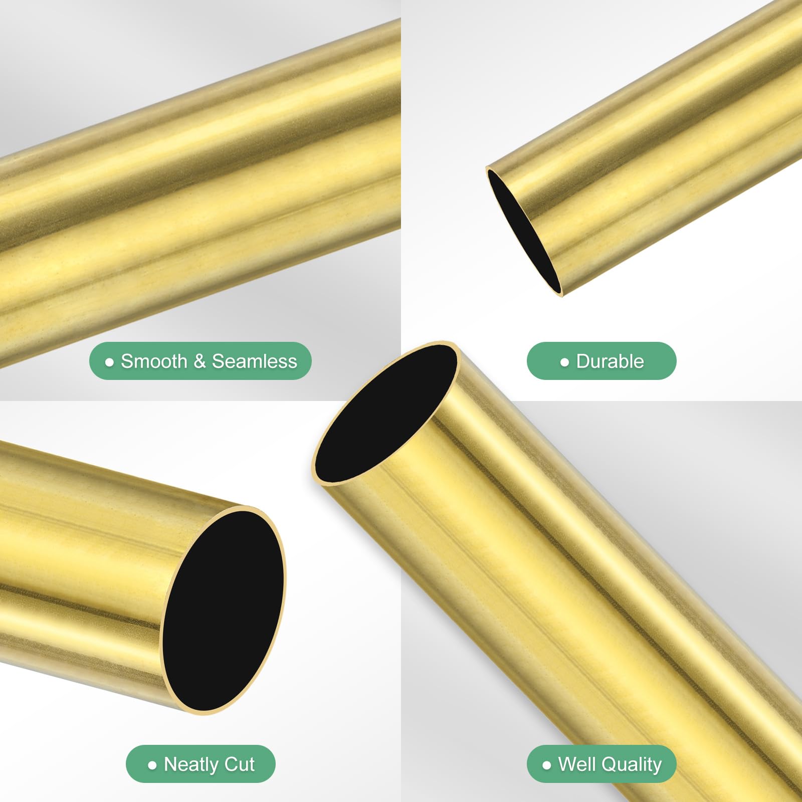 M METERXITY 10 Pcs 20mm Tubo Rotondo In Ottone, 5mm OD 0.2mm Spessore Della Parete
