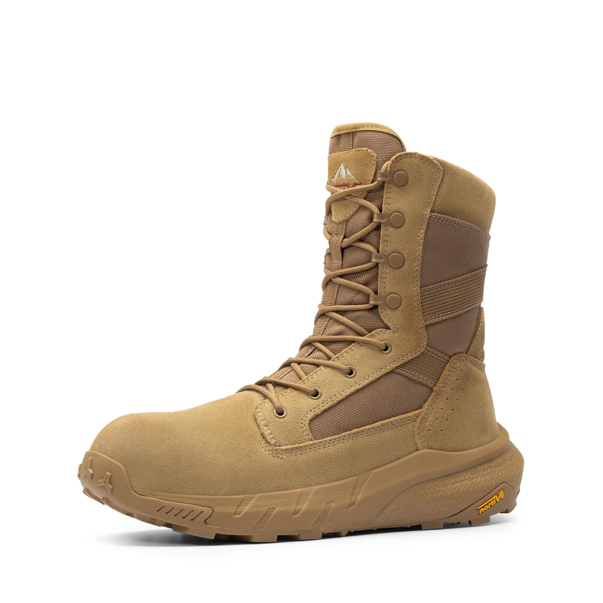 NORTIV 8 Men's 8" Composite Toe Work Boots, Lightweight Side Zipper ASTM F2412-24 & ASTM F2913-24 Safety Military Boots for All-Day Comfort,