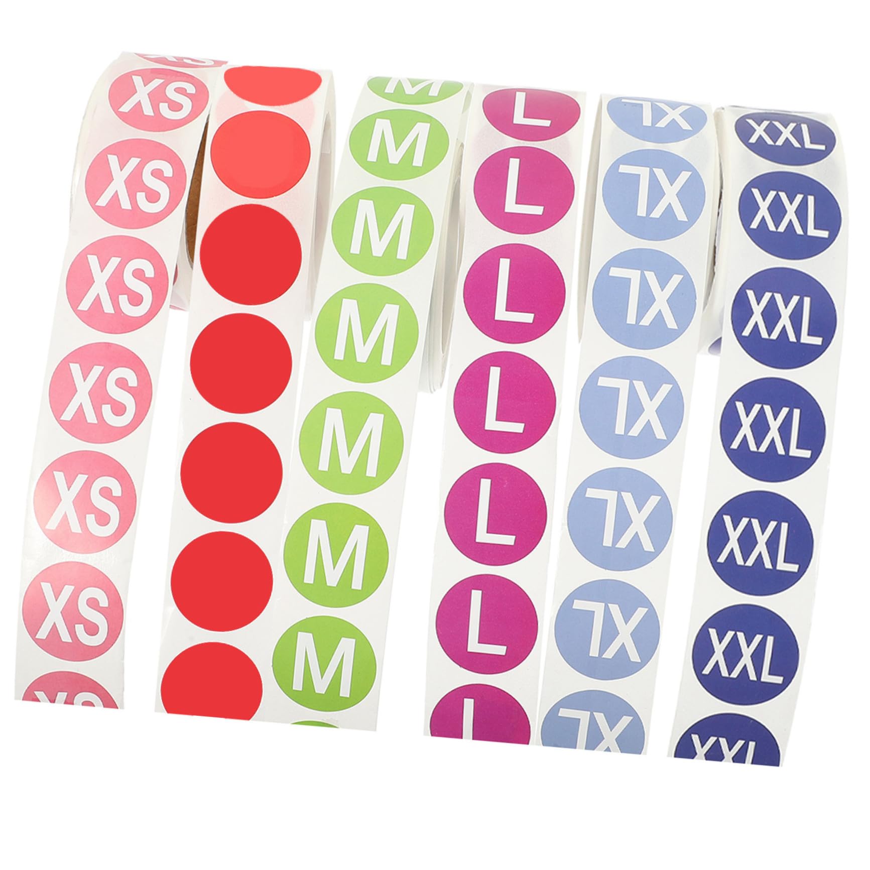 Etichette Rotonde Adesive Per Taglie Di Vestiti 6 Facili Da Notare Materiale Cartaceo Stampa Dimensioni Accattivanti