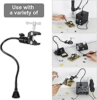 Vista 10 de Helping Hands - Estación magnética de tercer ayudante con 4 brazos magnéticos de soldadura, soporte para pistola de soldadura y base estable grande