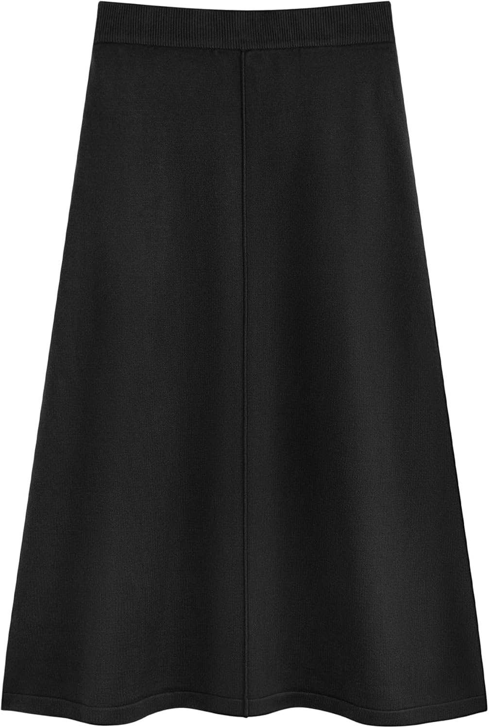 Seta T Women's Sweater Skirt Elastic High Waist Stretchy Ribbed Knit A-Line Midi Skirts Fall Winter Outfits