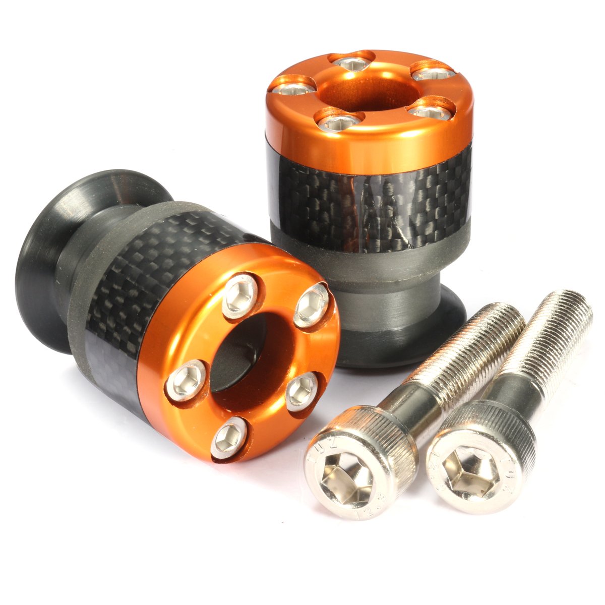 Alamor Orange 10Mm Cnc Universal Motorcycle Swing Arm Sliders Spools Paddock Stand Bobbins