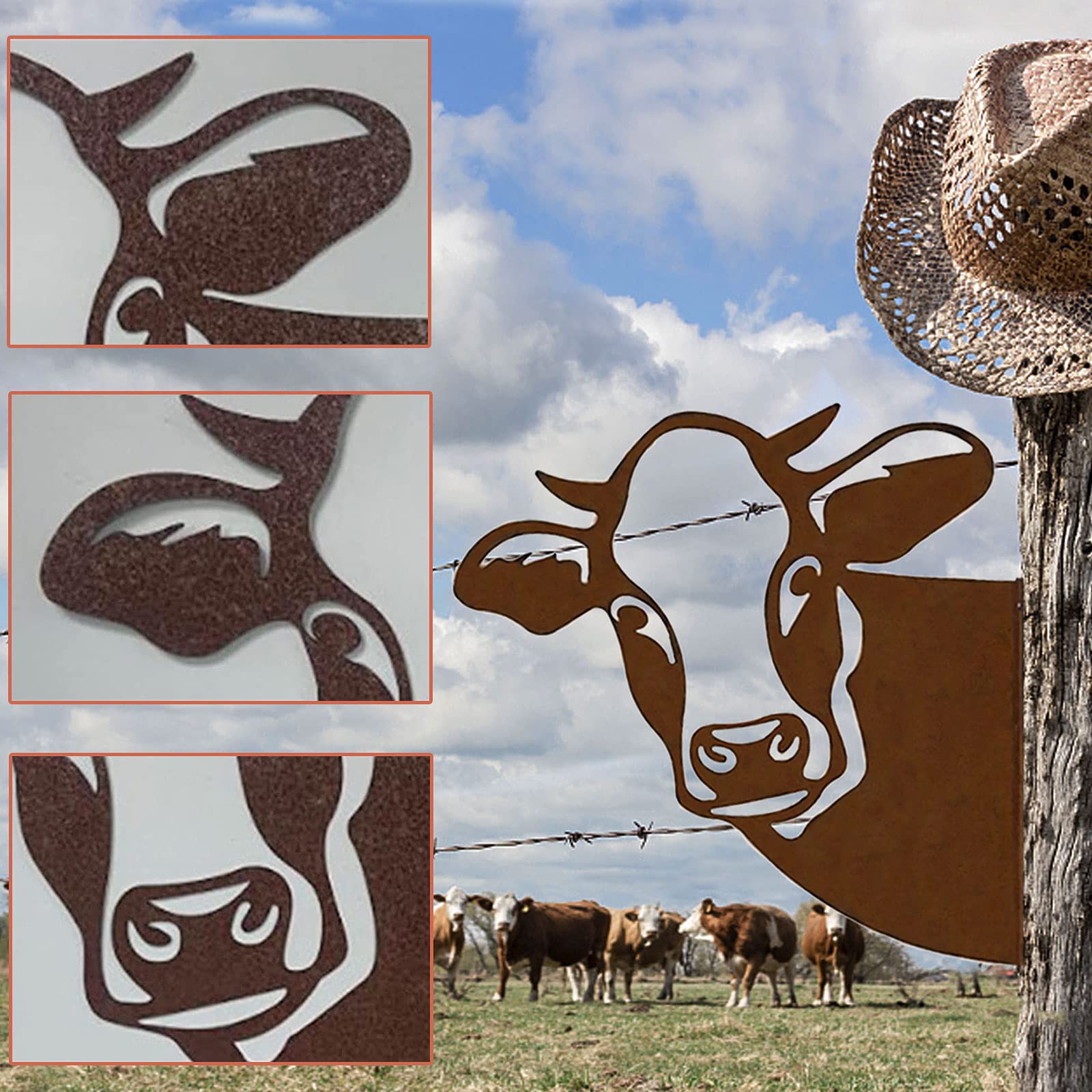 Oiseaux Decoratifs Exterieur 3 Oiseaux Décoratifs Métal Rouillé - Décoration Extérieur (17-18cm) Pour Jardin/parc Décoration Fer Rouillé Extérieur