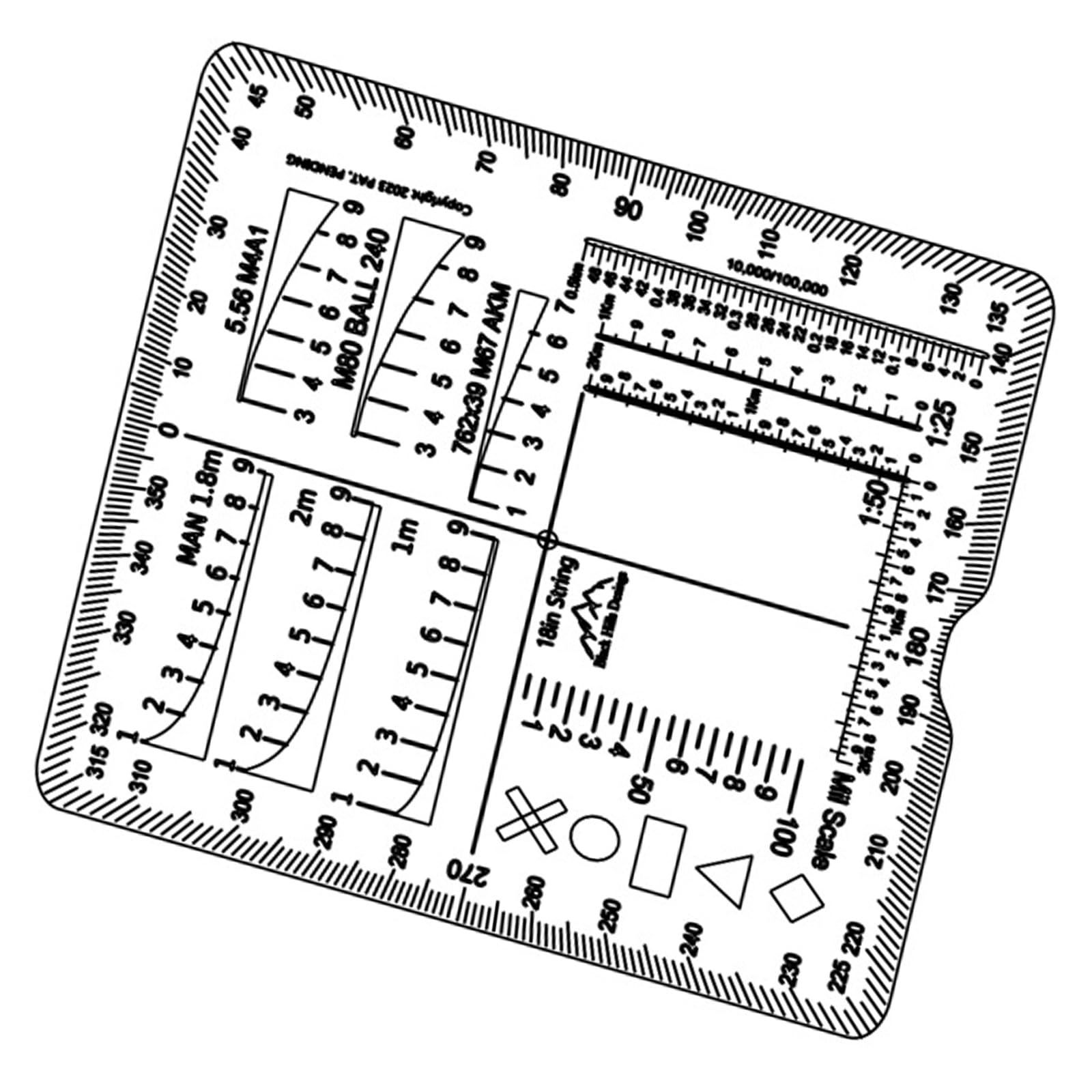 Portables Ranges Finders Card Pocket Analog Distance Meter Slide Rule for and Long Ranges Shootings Accurate Measuring Tool