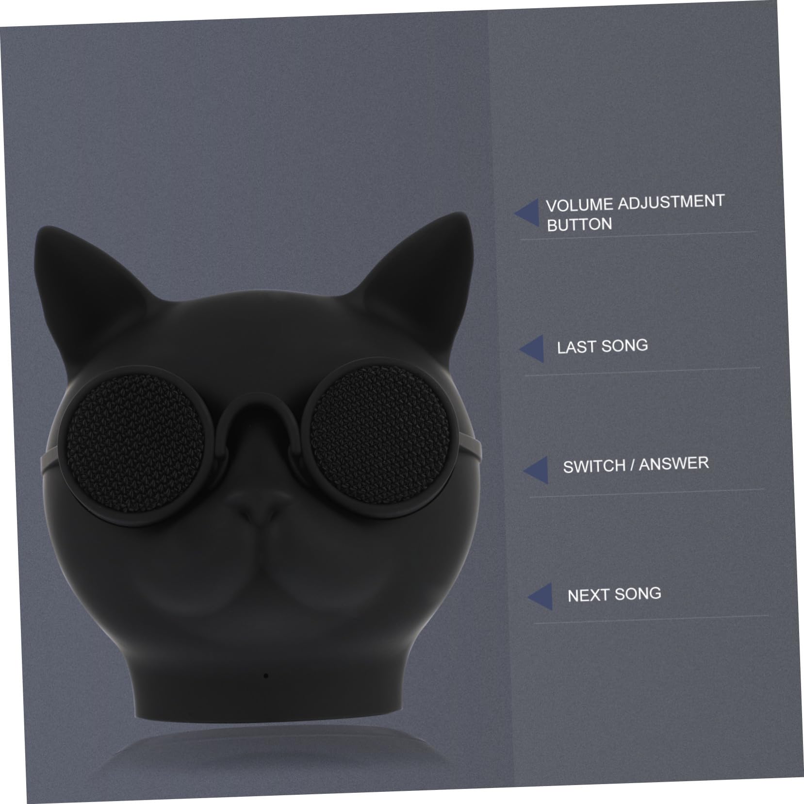 Altavoz Portátil Negro Forma de Cabeza de Gato Inalámbrico Volumen Alto Plástico Conexión Rápida Mini Altavoz Multiusos para Exteriores