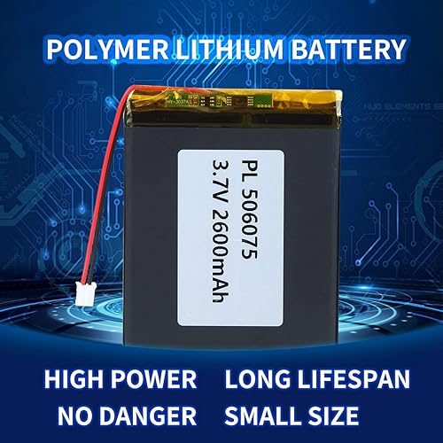 Miniatura 4 de Batería recargable Lipo de la batería de iones de litio del polímero de 3.7v 2600mAh 506075 con el conector del PH 6.6 ft m