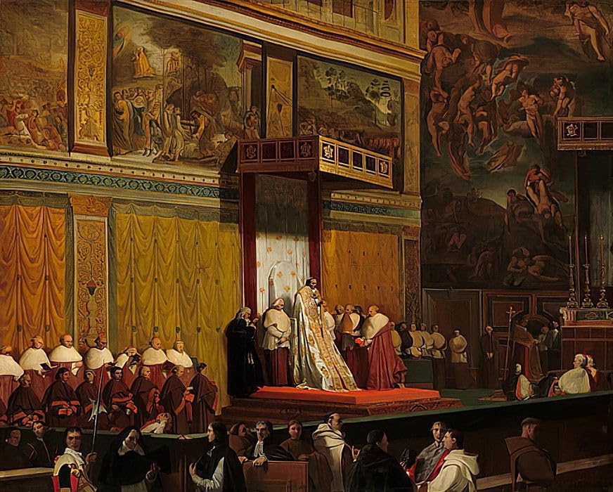 Toile Jean Auguste Ingres Papst Pie Vii 60x90cm pour Décoration de Salon