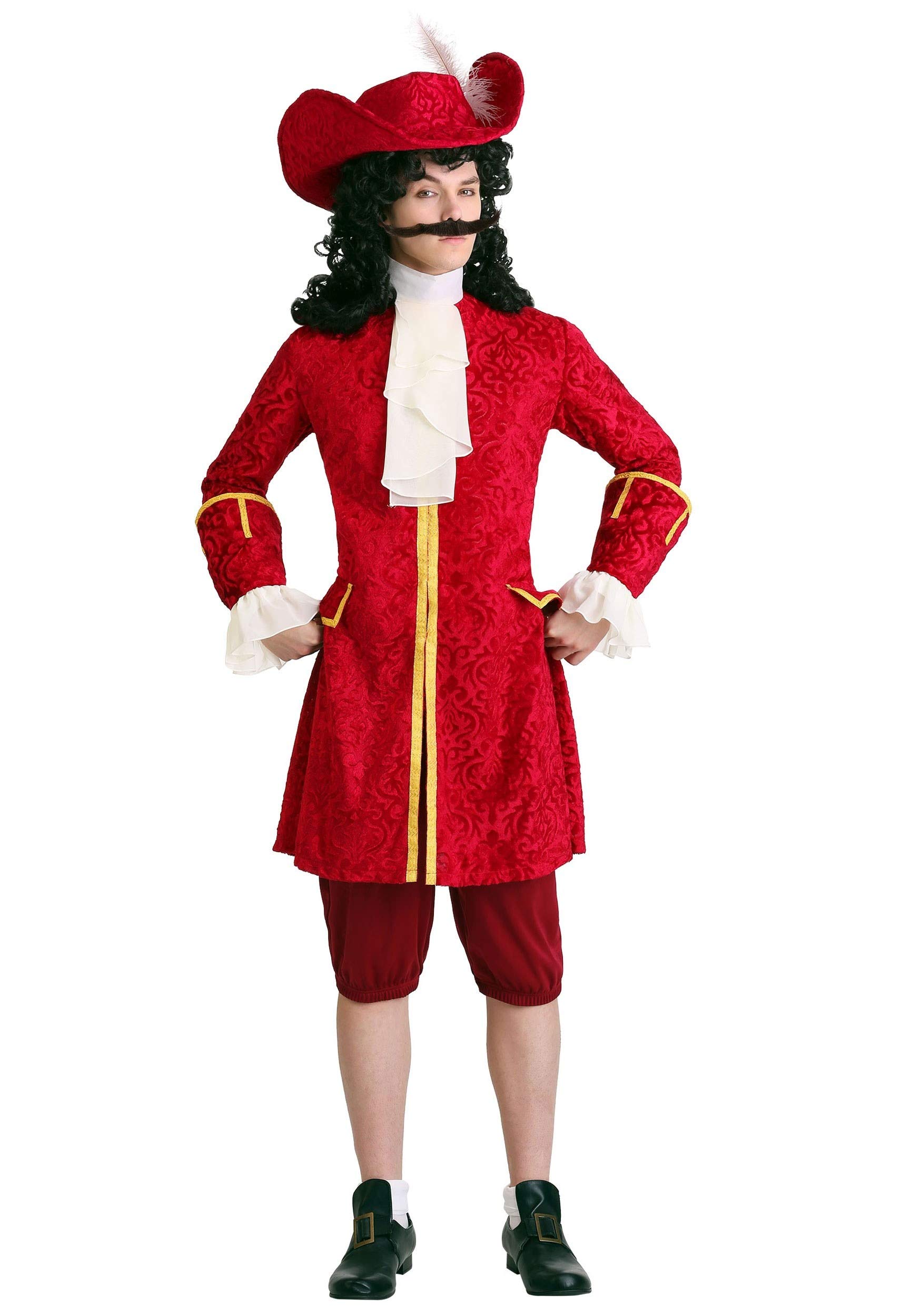 Fun Costumes Adult Plus Size Privateer Pirate, Mens Pirate Captain Attire With A Long Jacket, Cravat, Pants, And Hat