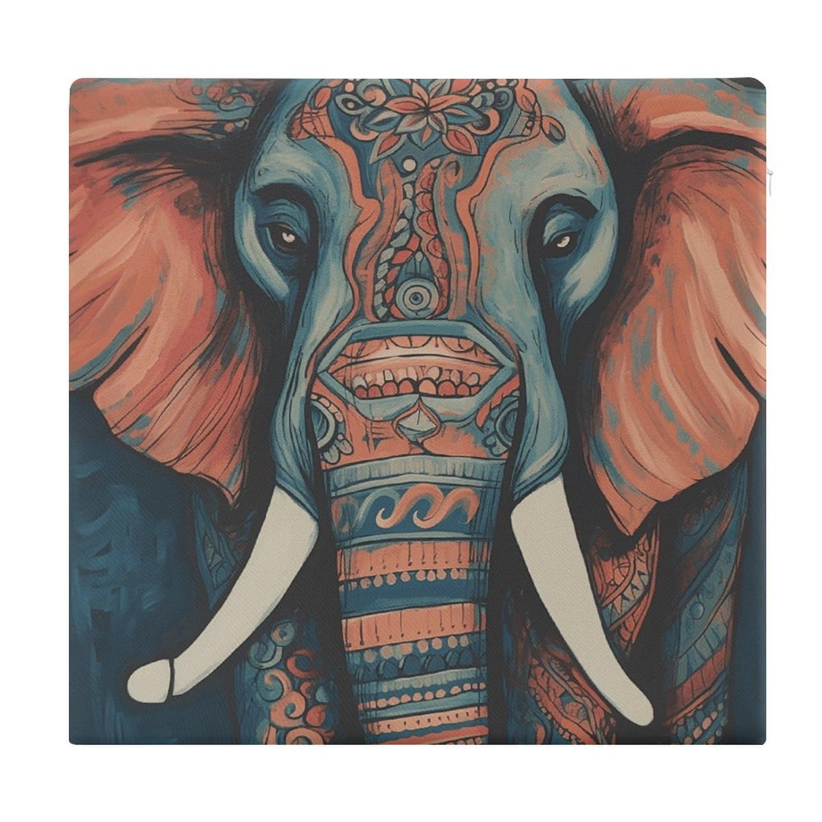 VstaDank Abstract Elephant Chair Cushion for Dining Chairs Breathable Square Chair Pads Non-Slip Seat Cushions Memory Foam Pad Floor Pillow for Meditation Or Yoga 13.8”x15”