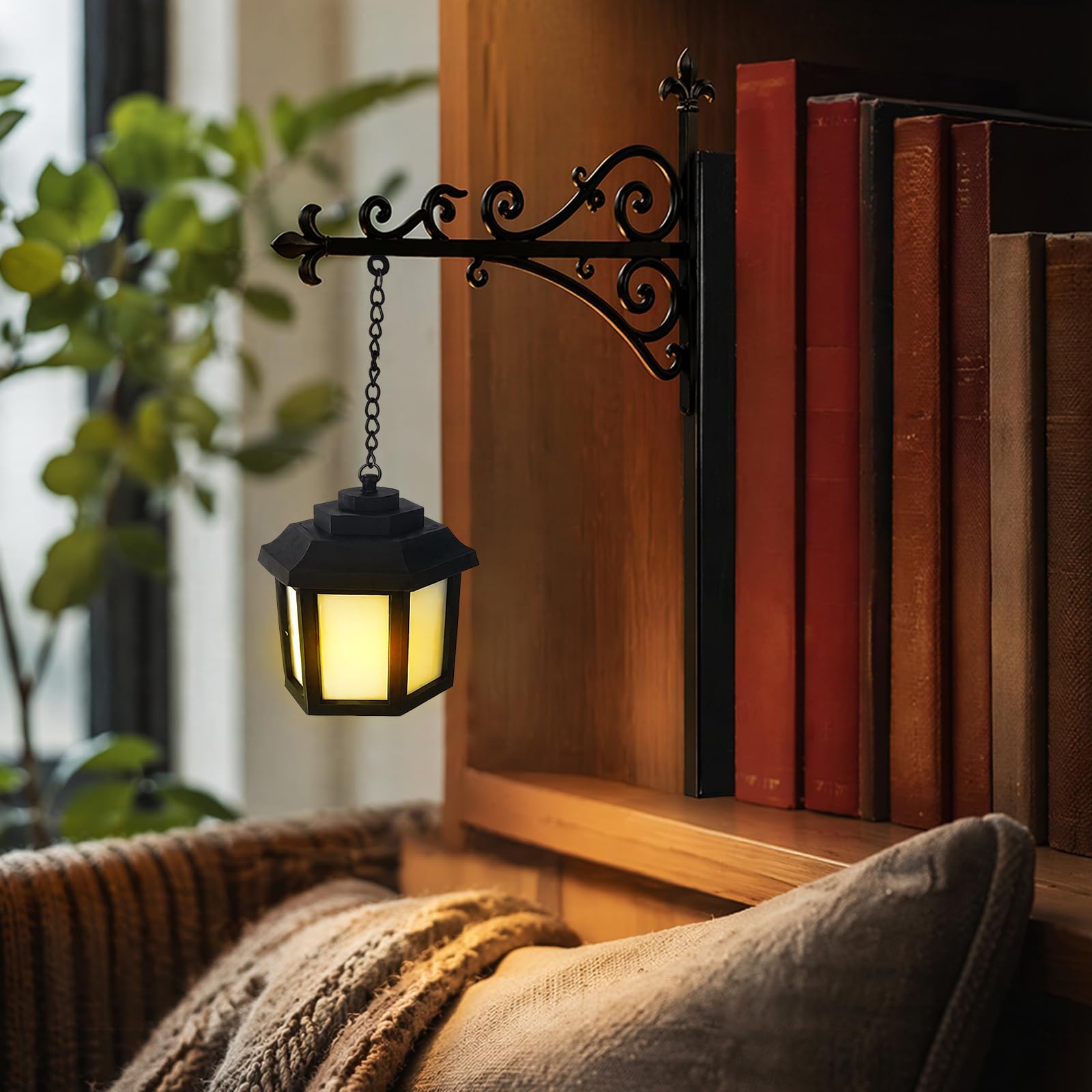 ​Miniature Bookshelf Lantern Lighting, Library Nook Light