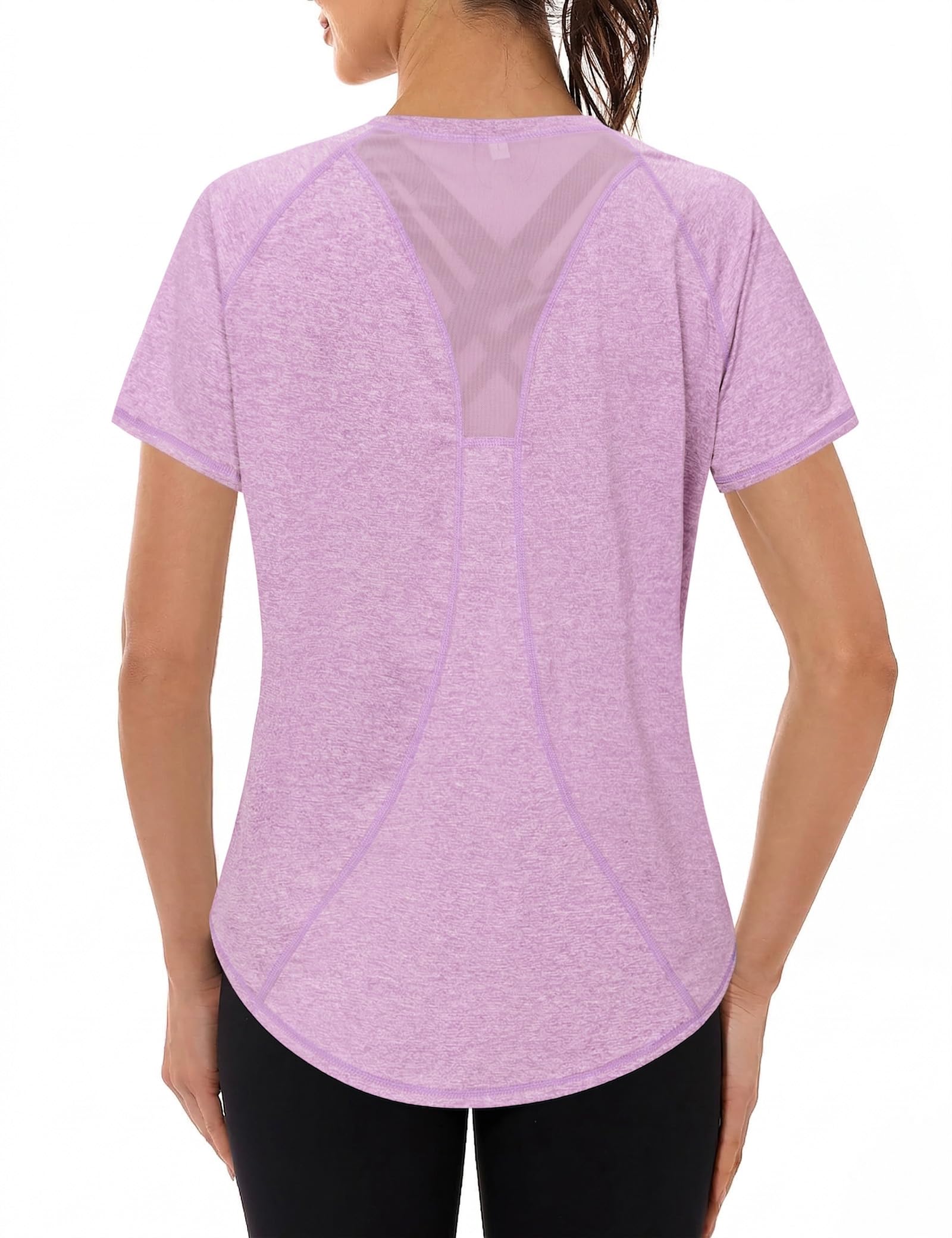 Gyabnw UV-Schutz Funktionsshirt Sportshirt Damen Atmungsaktiv Laufshirt Kurzarm Fitness Sport Oberteil Wandern Yoga