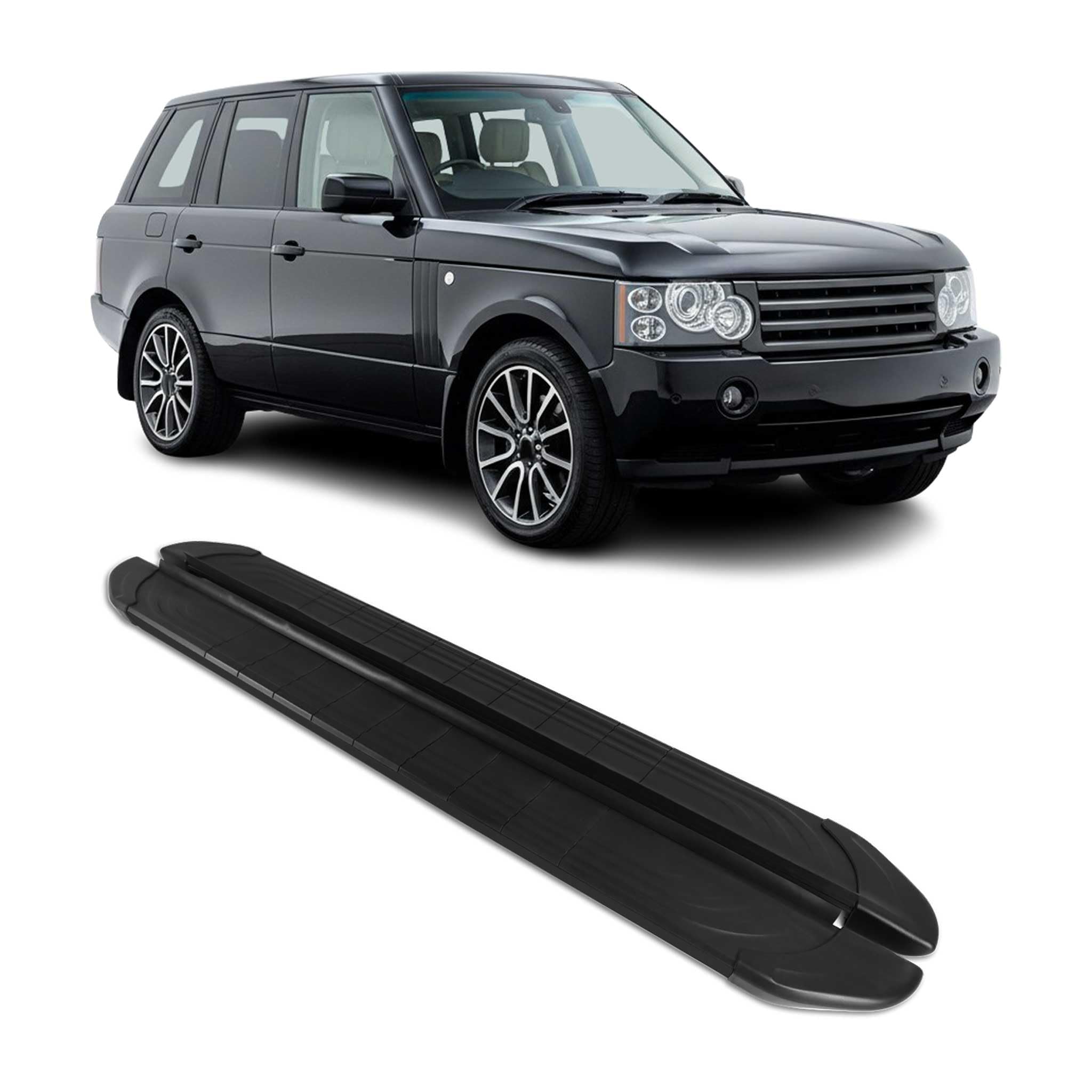 OMAC Marchepied latéral - Compatible avec Range Rover Vogue 2001-2012 - Supports en aluminium - Accessoire de décoration de voiture - Noir