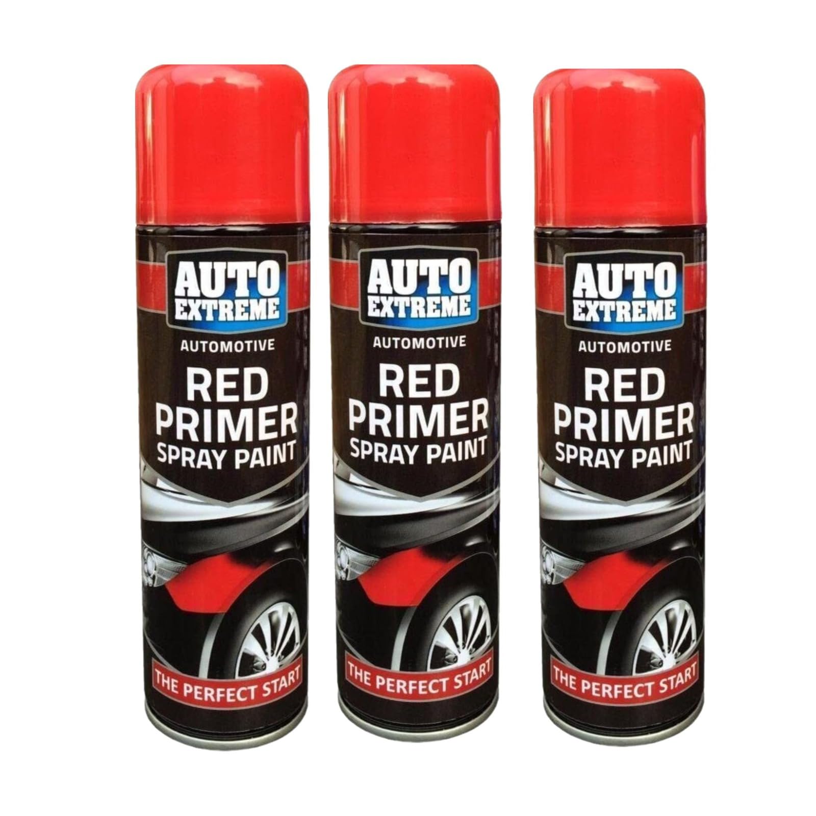 PEBBLE HUG All Purpose Spray Paint, Red Primer Aerosol Paint, Ideal and Perfect Finish for Cars, Bikes, Vans, Metal and Wood, Quick Drying, 250ml (3 Pcs)