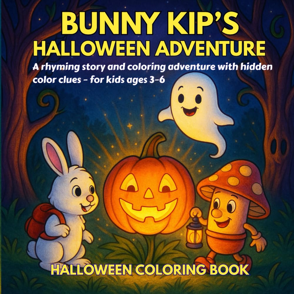 Bunny Kip’s Halloween Adventure: A rhyming coloring storybook with hidden color clues – for children ages 3–6 (Bunny Kip Adventures)