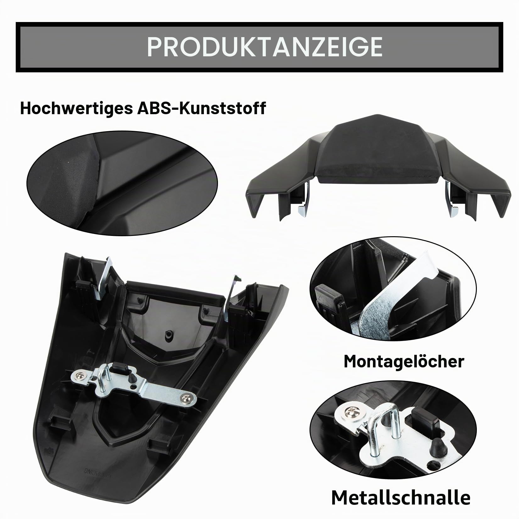 psler Rücksitzbezug für CB650R CBR650R 2018 2019 2020 2024 Rücksitzkappe Motorradzubehör (Mattschwarz)