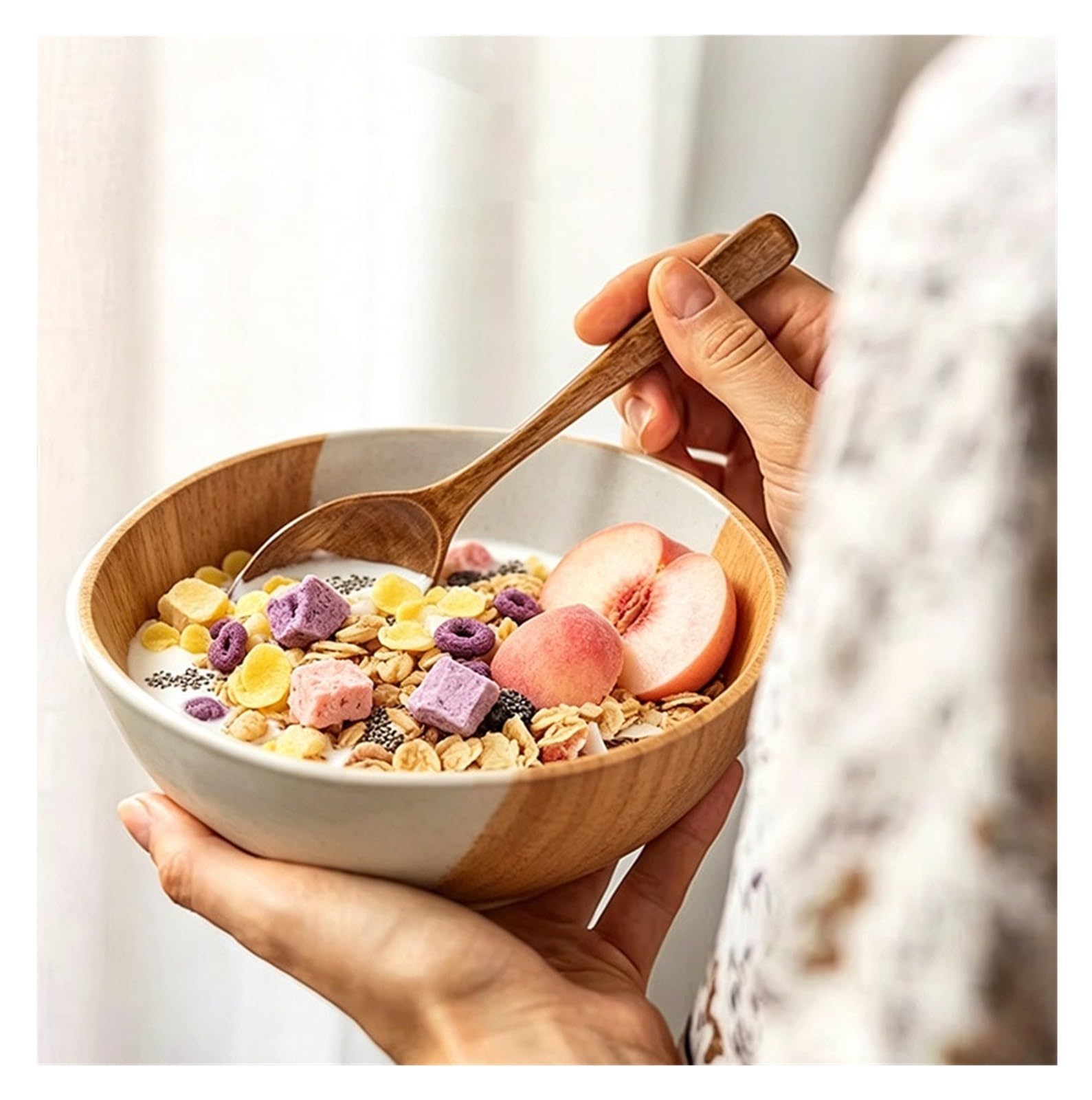 Patatas fritas de avena y cacao con sal marina 320g, cereales al horno, avena instantánea, merienda, perfectas for el desayuno o for mezclar con yogur(3pcs)