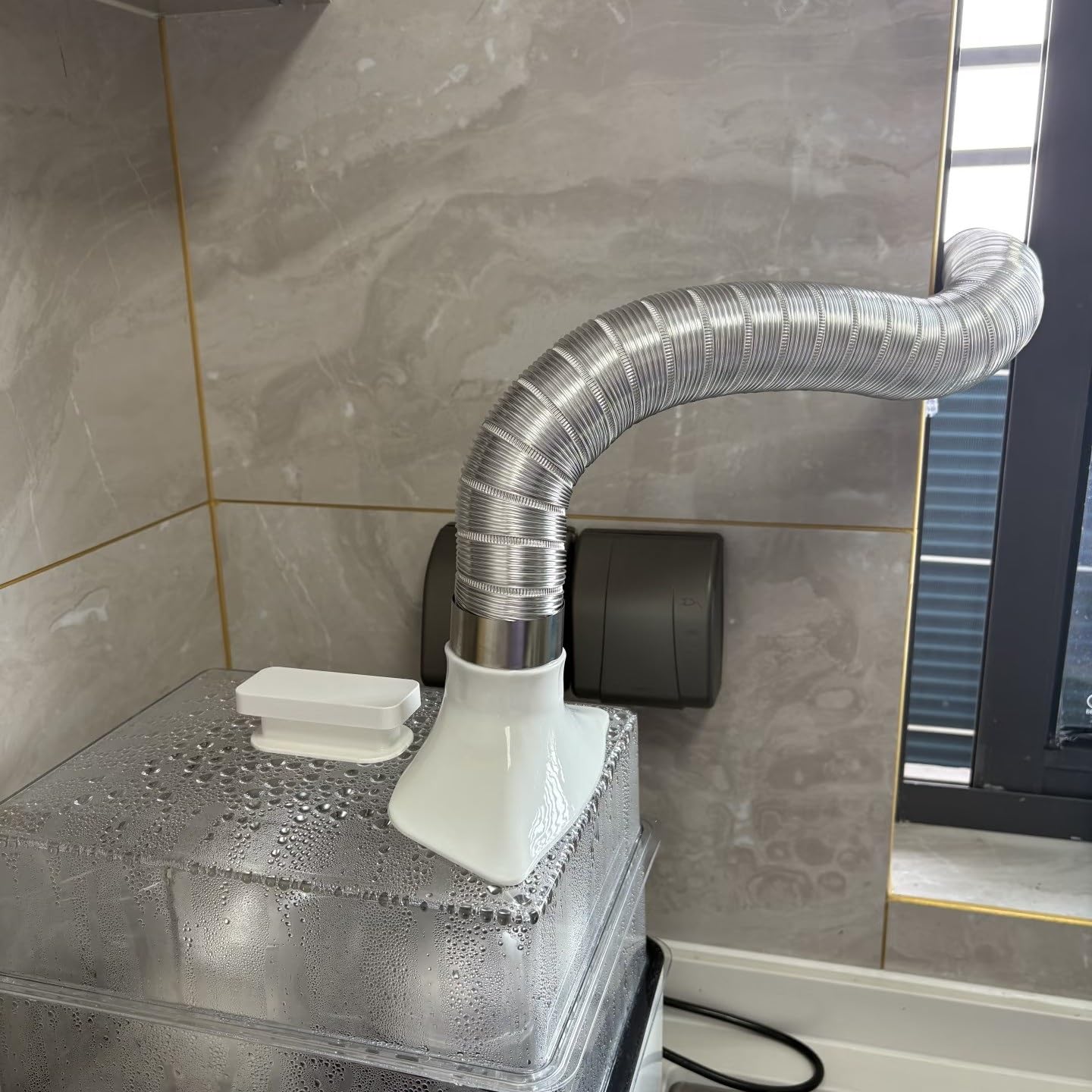 Tuyau Evacuation Conduits D'évacuation en Aluminium pour Cuisine, Tuyau D'évacuation pour Sécheuse, Ventilation, Climatisation, Conduit D'extraction De Fumée(1m/3.3ft,6cm/2.4'')