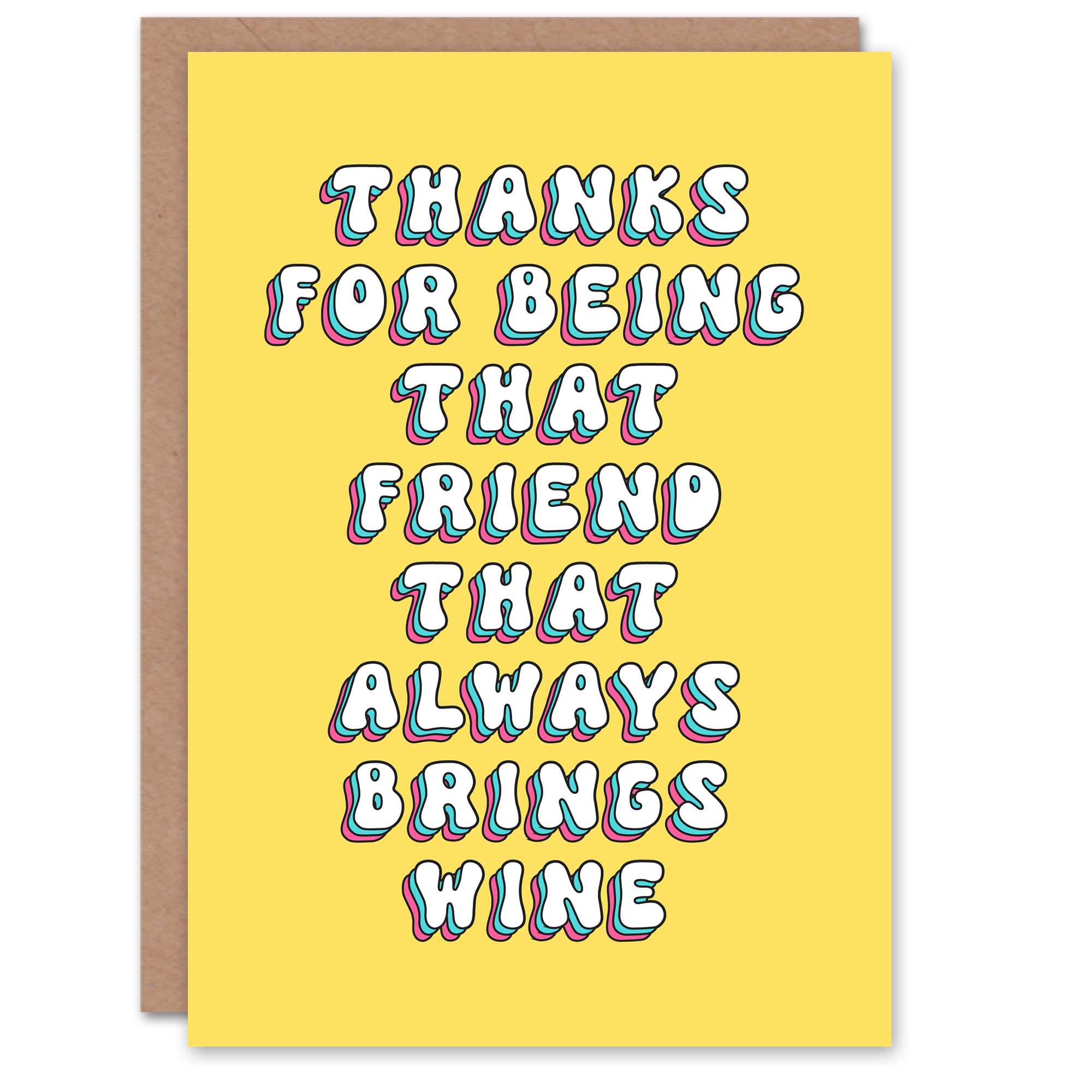 Artery8 Birthday Card Thanks Wine Friend Fun Funny Humour Joke For Her Best Friend Woman Girlfriend Greeting Card