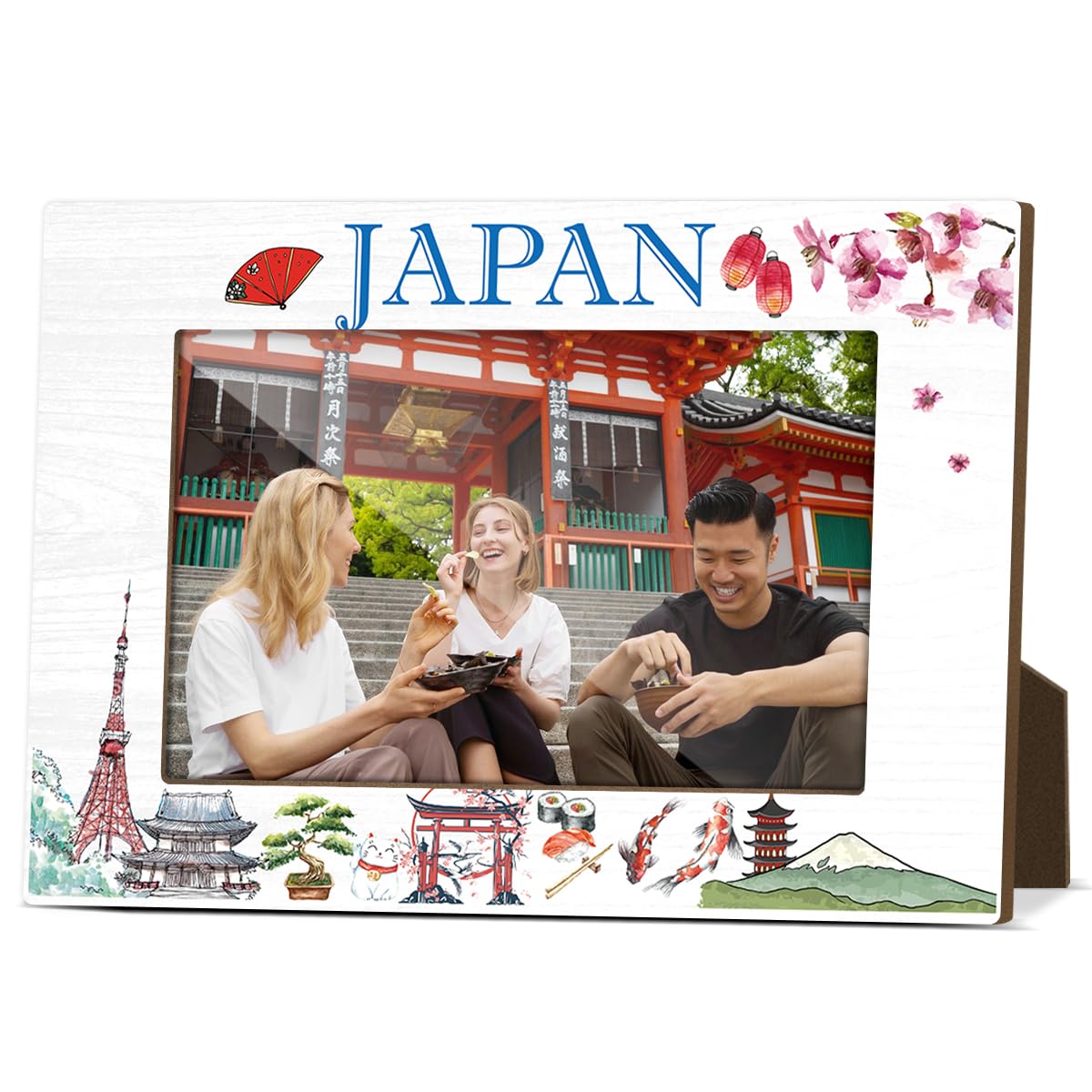 Japan Souvenir Gifts Picture Frames for Desk Wooden Picture Frames 4x6 for Holiday Wood Photo Frames for Vacation Honeymoon Gifts for Couples