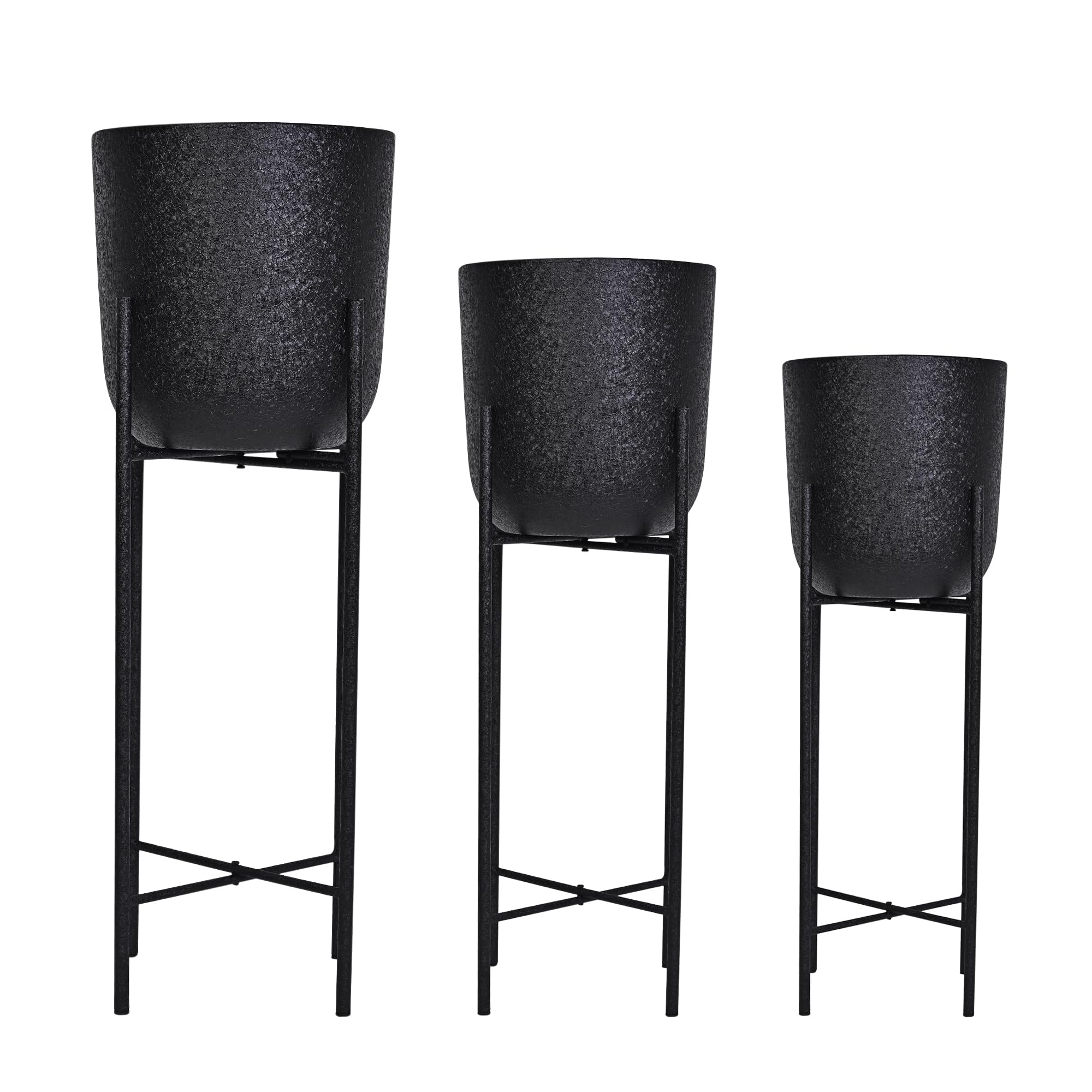 Metal Flower Planters - Set of 3 (Gold) -9