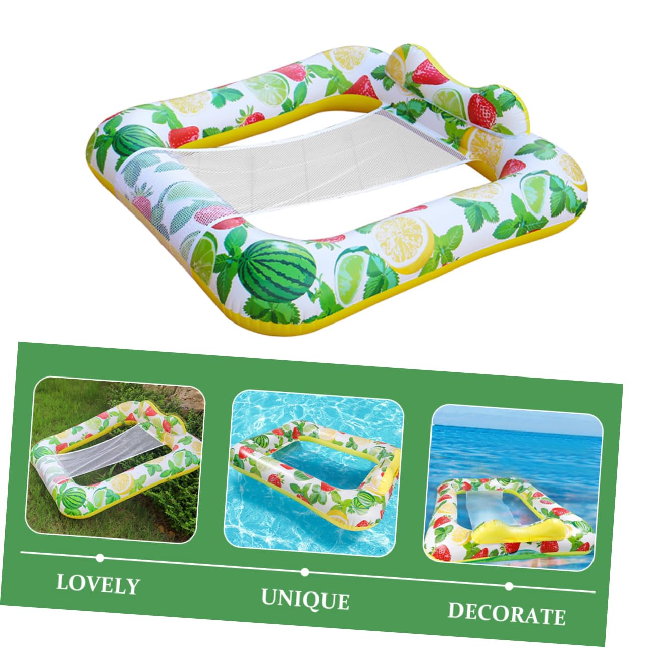 Hamaca de Red Flotante para Piscina de PVC Plegable para Adultos