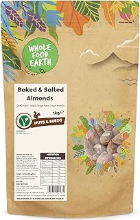Wholefood Earth Roasted and Salted Almonds 1 kg | GMO Free | High Fibre ...